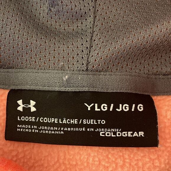 Under Armour Coldgear Hoodie Unisex Youth Large. Neon Orange. - Picture 7 of 8